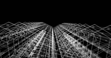 soyut mimari duvar kağıdı tasarımı, dijital konsept arkaplan