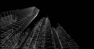 soyut mimari duvar kağıdı tasarımı, dijital konsept arkaplan