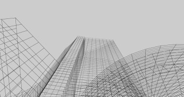 Mimari sanat konseptinde soyut çizgiler, minimum geometrik şekiller. 