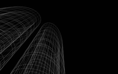 Mimari sanat konseptinde soyut çizgiler, minimum geometrik şekiller. 