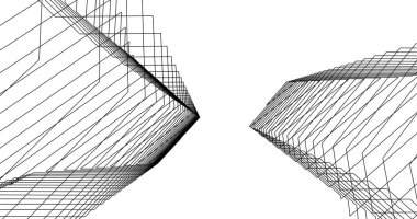 Mimari sanat konseptinde soyut çizgiler, minimum geometrik şekiller. 