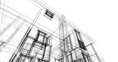 soyut mimari duvar kağıdı tasarımı, dijital konsept arkaplan