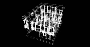 Mimari sanat konseptinde soyut çizgiler, minimum geometrik şekiller. 