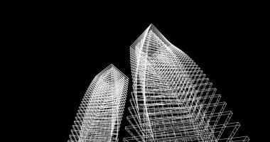 soyut mimari duvar kağıdı tasarımı, dijital konsept arkaplan