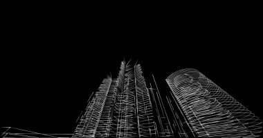 soyut mimari duvar kağıdı tasarımı, dijital konsept arkaplan