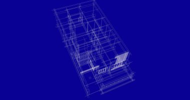 Arkaplanda mimari bina 3d illüstrasyon