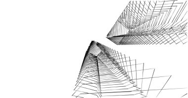 Mimari sanat konseptinde soyut çizgiler, minimum geometrik şekiller. 