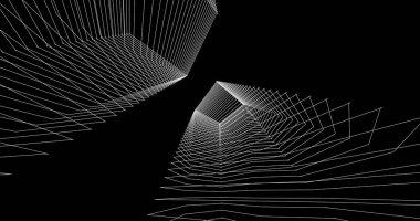 Mimari sanat konseptinde soyut çizgiler, minimum geometrik şekiller. 