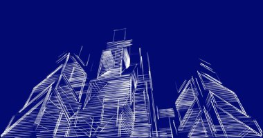 eskiz sanatı, geometrik mimari binalar tasarımı