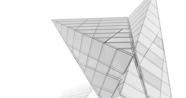 Mimari sanat konseptinde soyut çizgiler, minimum geometrik şekiller. 