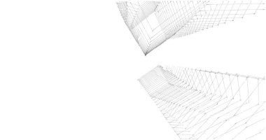 Mimari sanat konseptinde soyut çizgiler, minimum geometrik şekiller. 