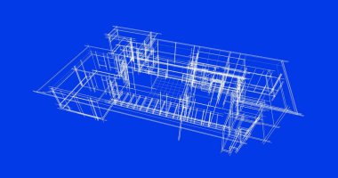 Mimari sanat konseptinde soyut çizgiler, minimum geometrik şekiller. 