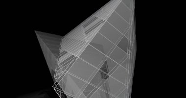 Mimari sanat konseptinde soyut çizgiler, minimum geometrik şekiller. 