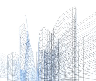 Mimari sanat konseptinde soyut çizgiler, minimum geometrik şekiller. 