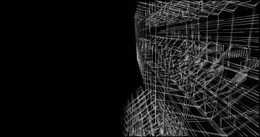 Mimari sanat konseptinde soyut çizgiler, minimum geometrik şekiller. 