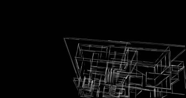 Mimari sanat konseptinde soyut çizgiler, minimum geometrik şekiller. 