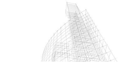 Mimari sanat konseptinde soyut çizgiler, minimum geometrik şekiller. 