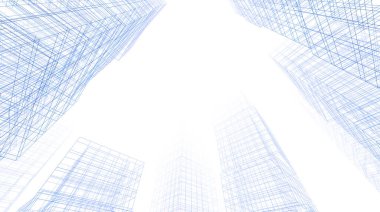 Mimari sanat konseptinde soyut çizgiler, minimum geometrik şekiller. 