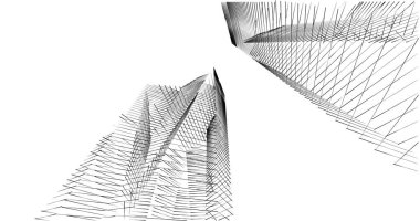 Mimari sanat konseptinde soyut çizgiler, minimum geometrik şekiller. 