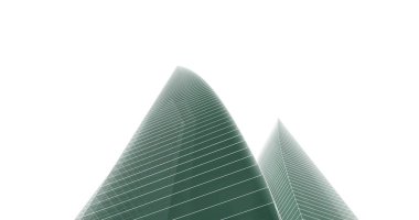 Arkaplanda mimari bina 3d illüstrasyon