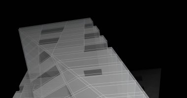 Mimari sanat konseptinde soyut çizgiler, minimum geometrik şekiller. 