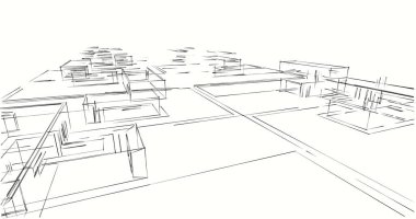 soyut mimari duvar kağıdı tasarımı, dijital konsept arkaplan