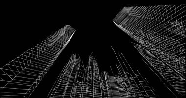 soyut mimari duvar kağıdı tasarımı, dijital konsept arkaplan