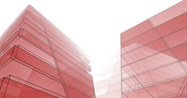 Mimari sanat konseptinde soyut çizgiler, minimum geometrik şekiller. 