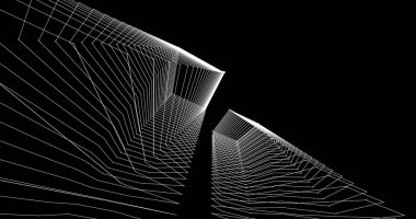 Mimari sanat konseptinde soyut çizgiler, minimum geometrik şekiller. 