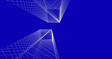 Mimari sanat konseptinde soyut çizgiler, minimum geometrik şekiller. 