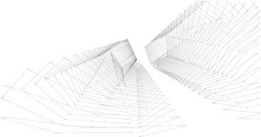 Mimari sanat konseptinde soyut çizgiler, minimum geometrik şekiller. 