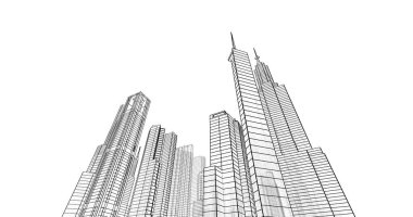 soyut mimari duvar kağıdı tasarımı, dijital konsept arkaplan