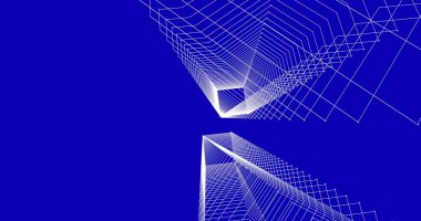 Mimari sanat konseptinde soyut çizgiler, minimum geometrik şekiller. 