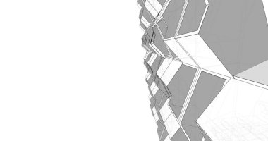 Mimari sanat konseptinde soyut çizgiler, minimum geometrik şekiller. 