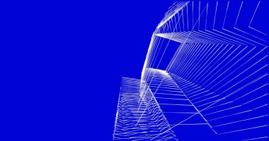 Mimari sanat konseptinde soyut çizgiler, minimum geometrik şekiller. 