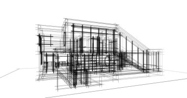 soyut mimari duvar kağıdı tasarımı, dijital konsept arkaplan