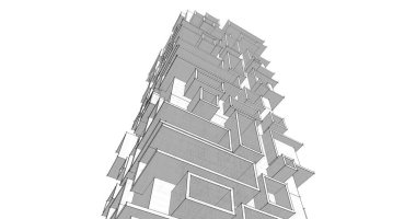 soyut mimari duvar kağıdı tasarımı, dijital konsept arkaplan