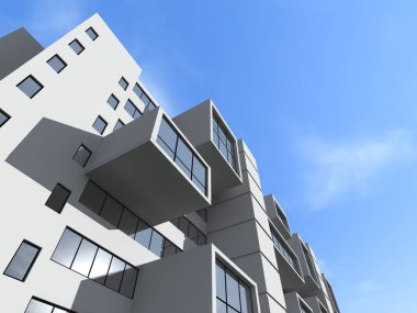 mimari sanat konsepti, minimum geometrik şekiller. 