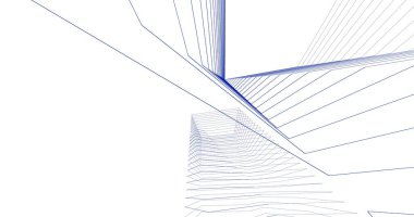 Mimari sanat konseptinde soyut çizgiler, minimum geometrik şekiller. 