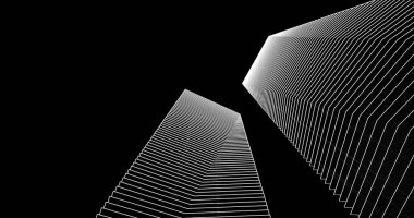 3d mimari duvar kağıdı tasarımı, dijital bina çizimi 