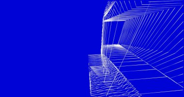 Mimari sanat konseptinde soyut çizgiler, minimum geometrik şekiller. 