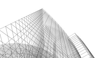 Mimari sanat konseptinde soyut çizgiler, minimum geometrik şekiller. 