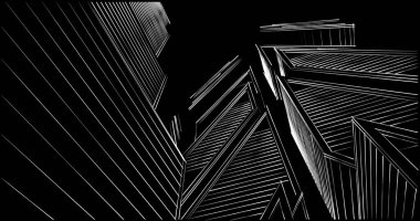 minimal geometrik şekiller, mimari çizgiler