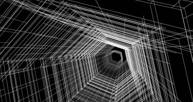 Mimari sanat konseptinde soyut çizgiler, minimum geometrik şekiller. 