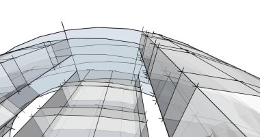 soyut mimari duvar kağıdı tasarımı, dijital konsept arkaplan