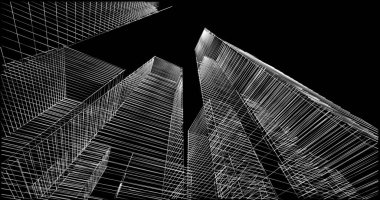 soyut mimari duvar kağıdı tasarımı, dijital konsept arkaplan