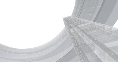 Mimari sanat konseptinde soyut çizgiler, minimum geometrik şekiller. 