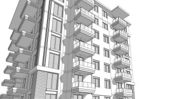 soyut mimari duvar kağıdı tasarımı, dijital konsept arkaplan