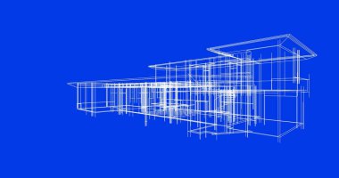 Mimari sanat konseptinde soyut çizgiler, minimum geometrik şekiller. 
