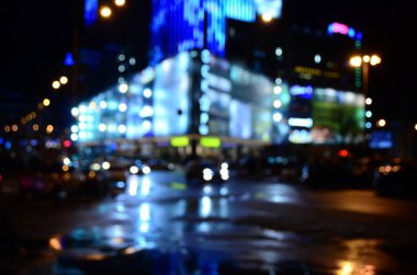 Bulanık soyut ışıklar gece şehrin arka planı